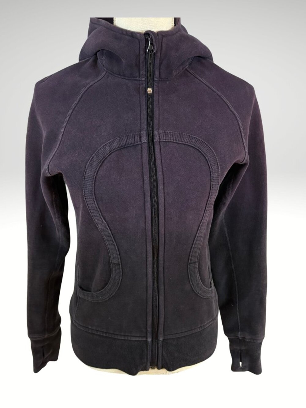 Lululemon Scuba Hoodie Dark Plum Ombre Zip Jacket Womens 4-6 (SKU:33W)